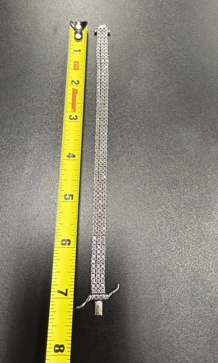 Vintage DBJ 925 Silver Three 3 Row Moissanite Link Tennis Bracelet 19.5g