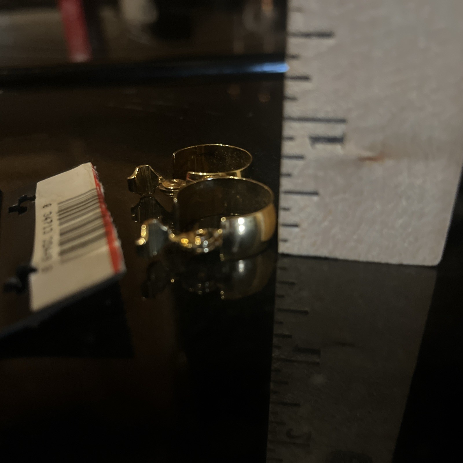 Vintage Monet wide huggie hoop clip on earrings polished gold tone finish