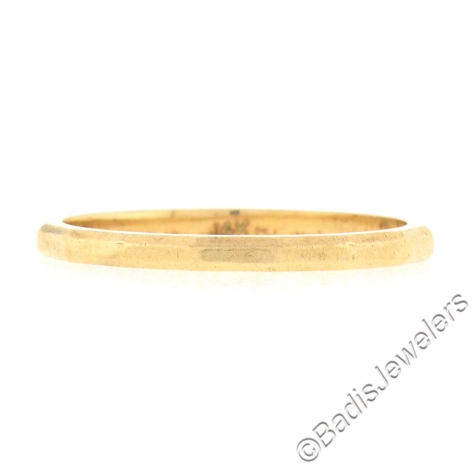 Vintage 14k Yellow Gold 1.6mm Polished Faceted Eternity Stack Wedding Band Ring