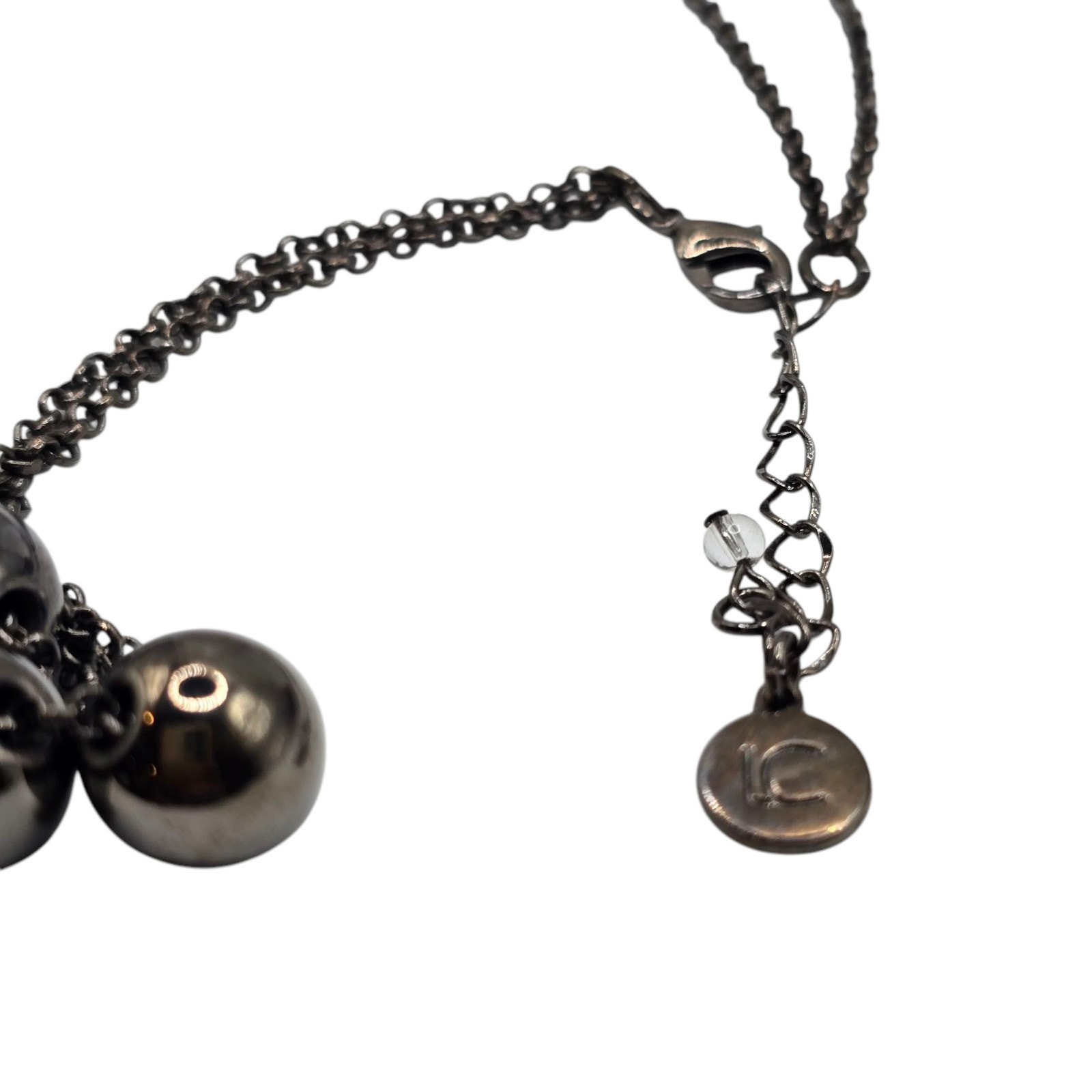 Necklace Liz Claiborne Choker Purple Rhinestones Black Charcoal 14″ 16″ SKU2416