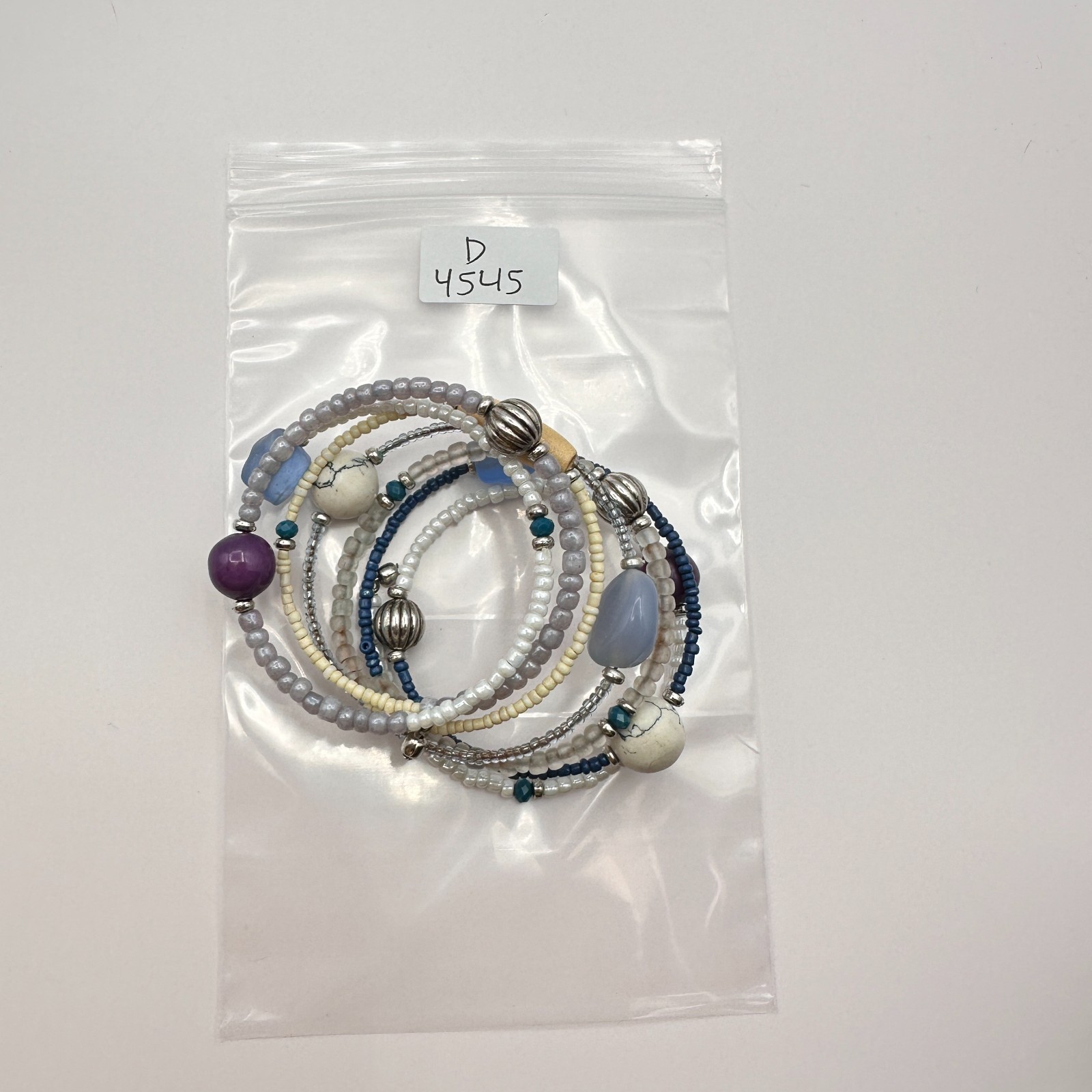 Vintage 90s Multi-Strand Wrap Bracelet Glass Beads Boho Women’s Fashion Jewelry