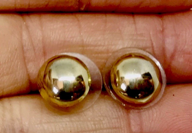 14k Goldfilled Round Post Earrings Vtg1950,signed