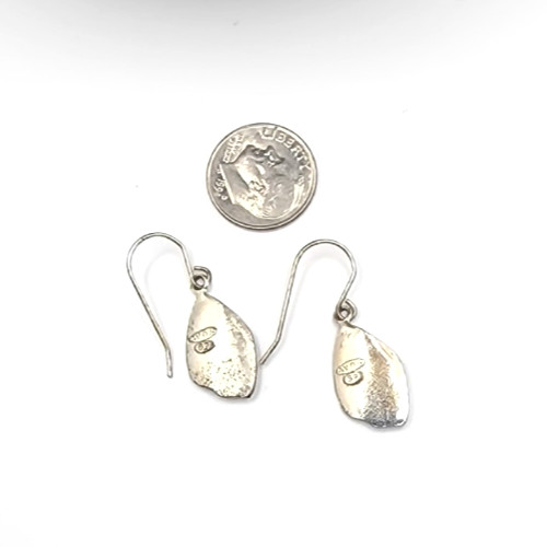 Vintage Avon Green Guilloche Leaf Ladybug Enamel Dangle Hook Wire Earrings