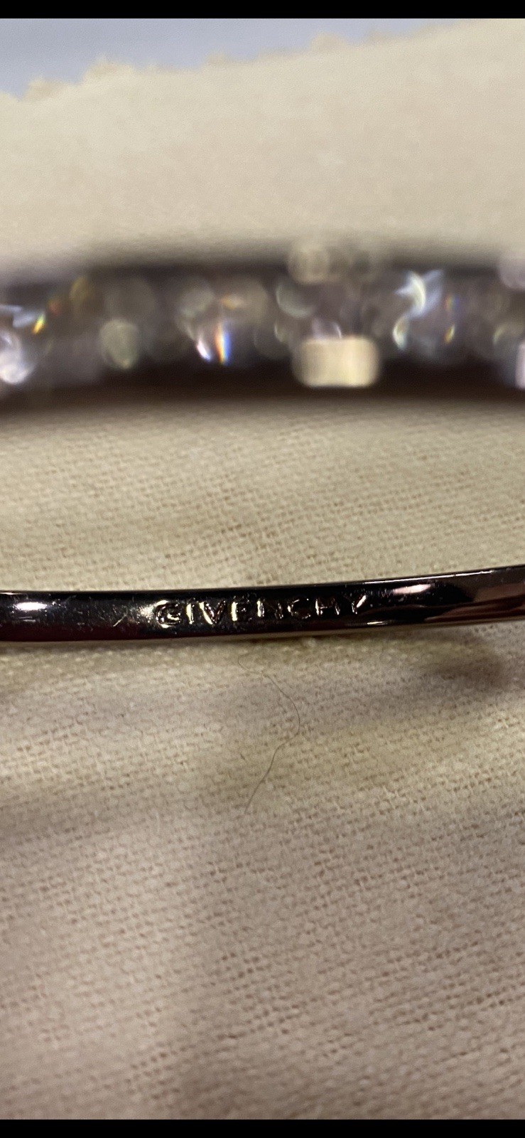 RARE Vtg GIVENCHY– Bronze Tone Crystal 42” Necklace/Hoop Earrings/Bracelet Set