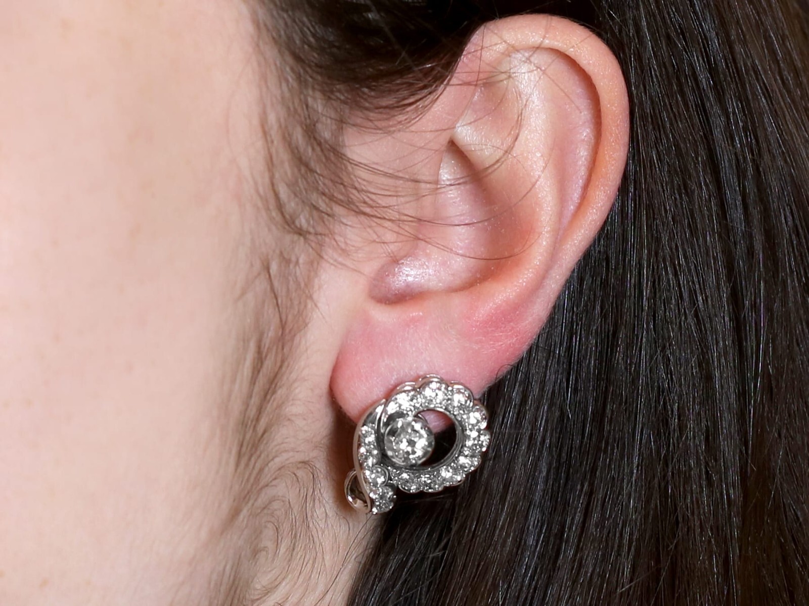 Antique 4.35Ct Diamond and Platinum Earrings Circa 1935