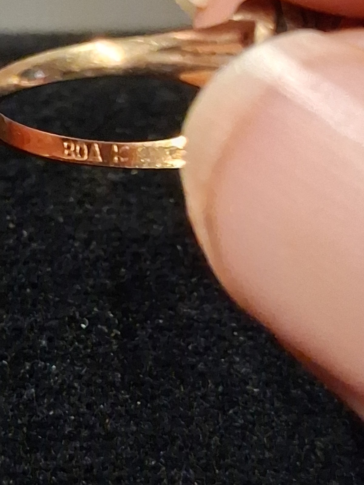 BDA Art Deco 10k Yellow Gold Ring With Red Stone From The 1940s Size 6