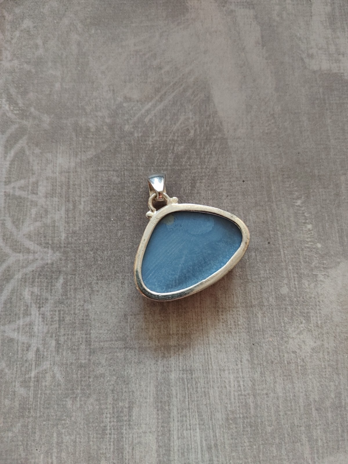 Vintage pendant blue opal sterling silver 925 teardrop