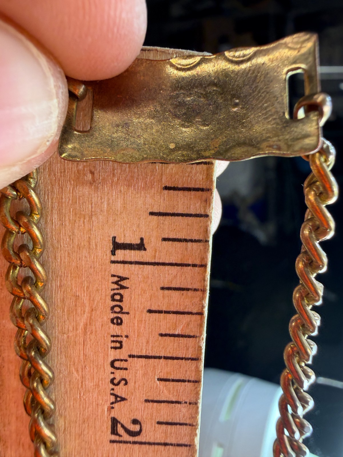 Vintage Bracelet Sweetheart Chain Brass? 7 Inches Lightweight