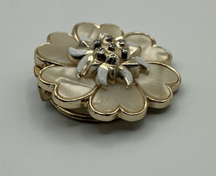 Vintage W Germany MOP Floral Scarf Dress Clip Brooch 1.5 in. West Germany Heart