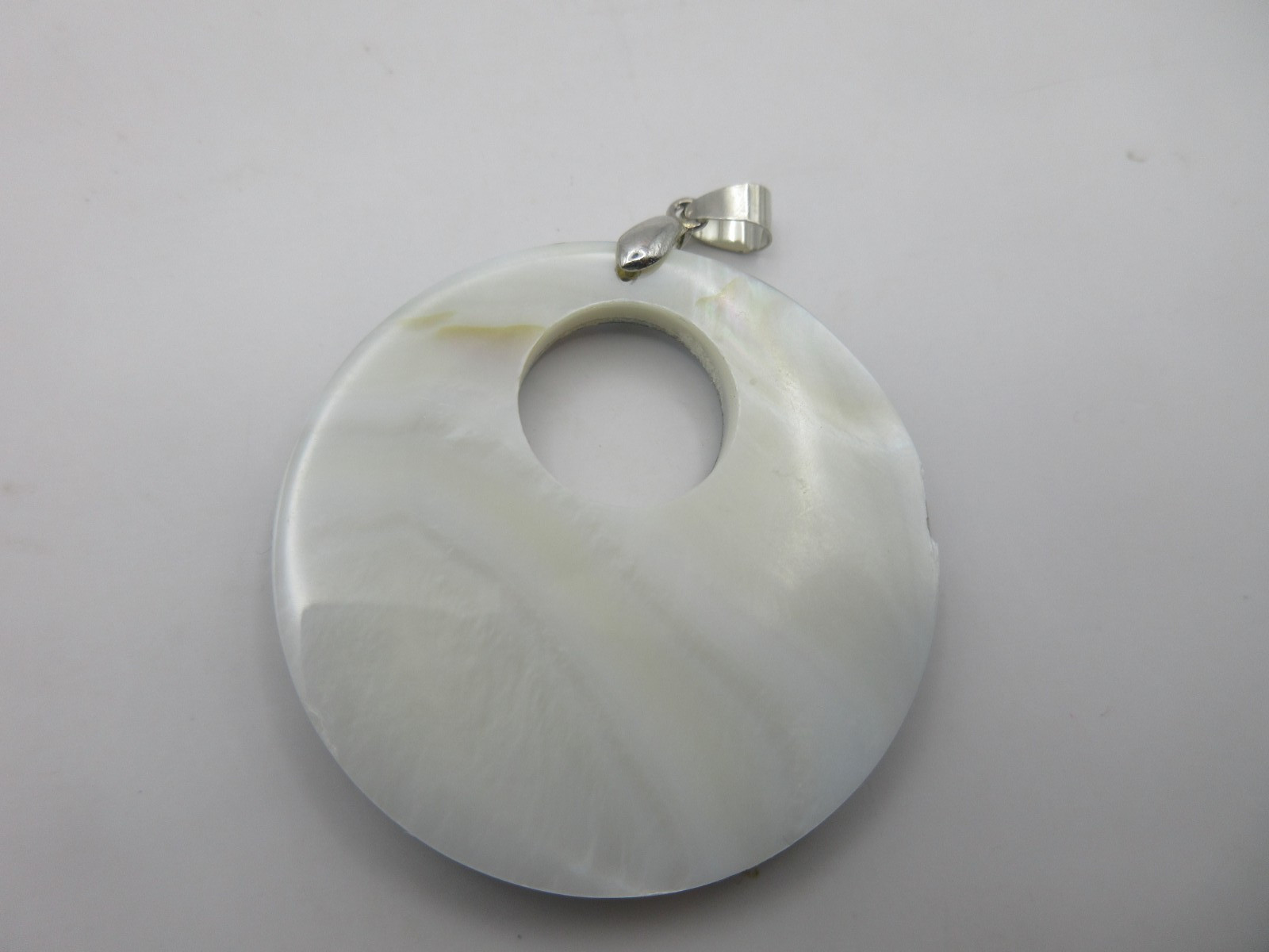 Lot of 2 Artisan Vintage Pendant Necklace MOP Mother of Pearl Abalone Sea Shell