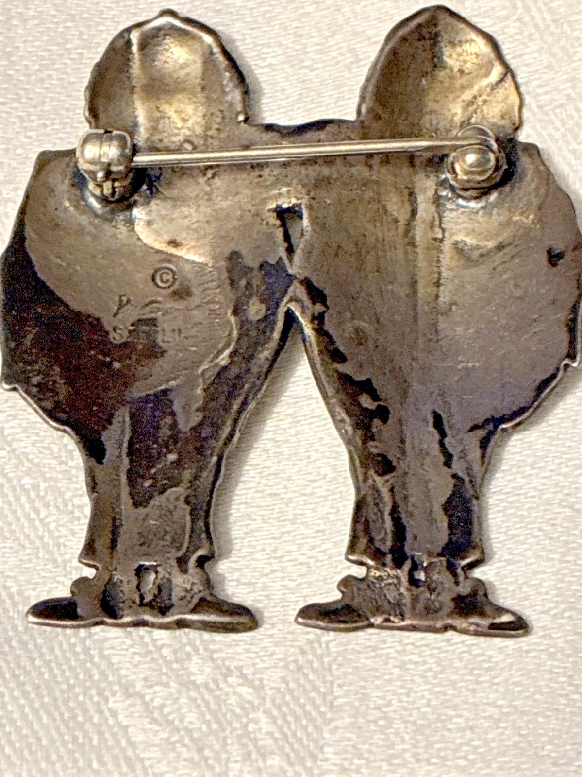 Vintage Kit Carson Sterling Brooch Tweedle Dee Tweedle Dum Disney?