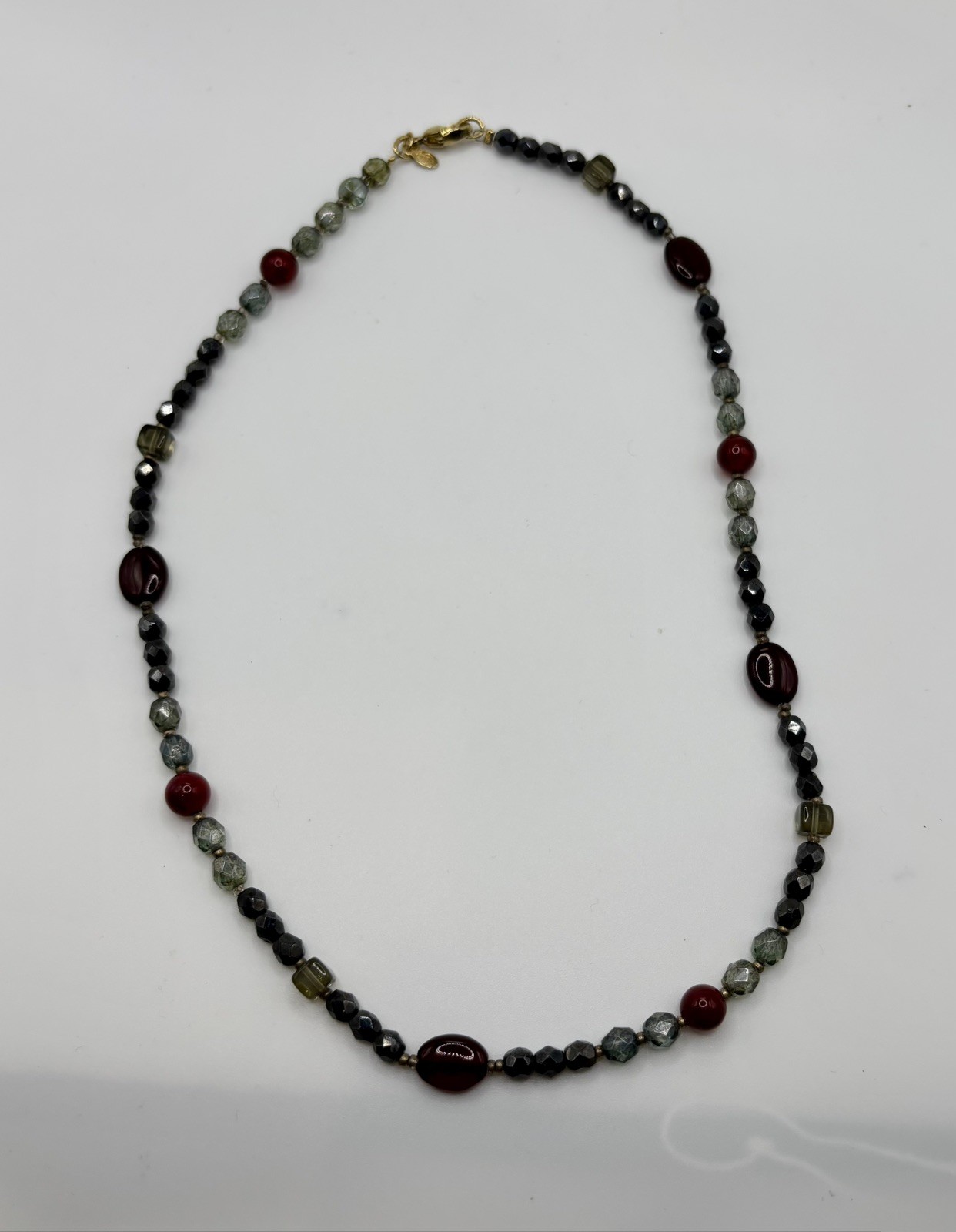 Vintage Crown Premier Design Faceted Glass Necklace Bohemian Sparkle Daily Glam