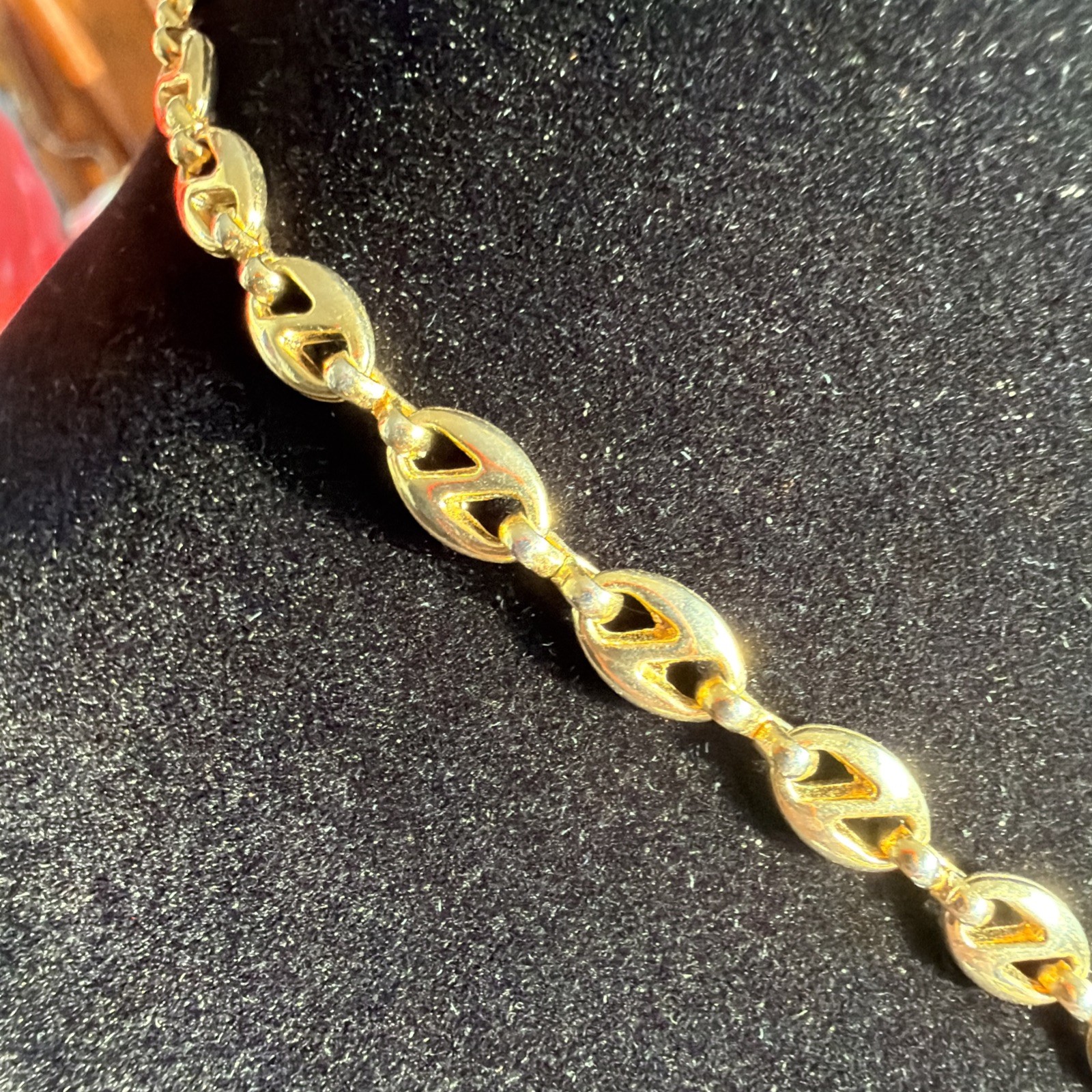 Mariner Anchor Chain Necklace Vintage Classic Preppy Jewelry Gift 24” Gold Tone