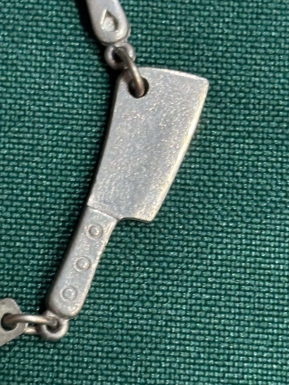 Vintage J. Clift Pewter Bracelet Chef Theme Linked Charms Cook Kitchen 7-1/2in