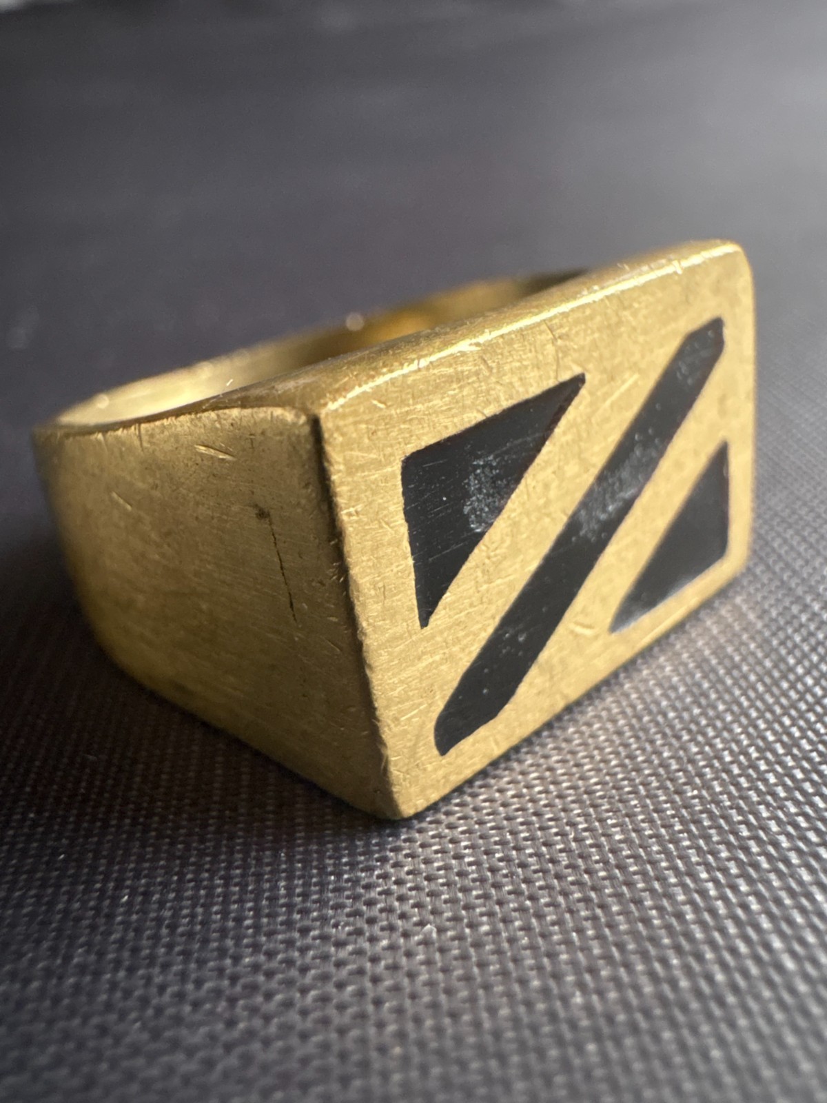 Vintage Moroccan Tuareg Brass Ring Berber Sahara Handmade Ring Size 9.5 US