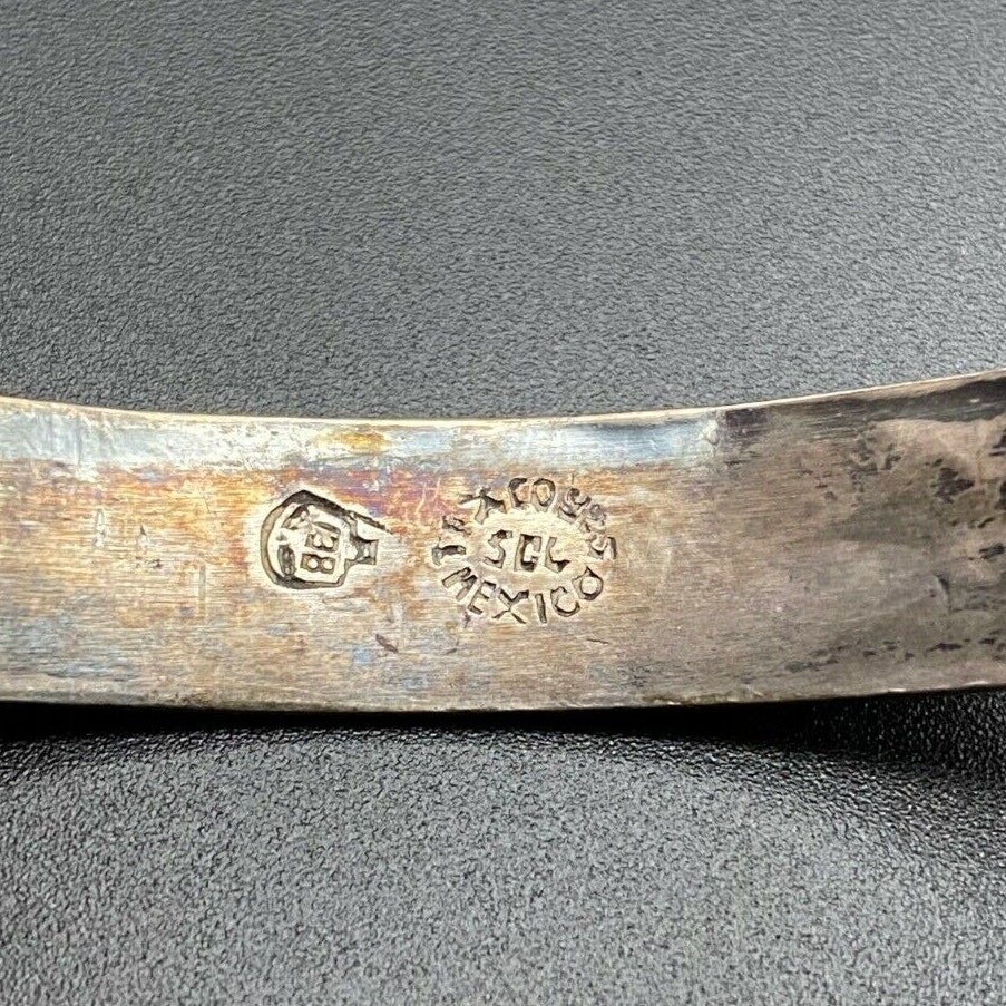Vintage Los Castillo Mexico Sterling Silver Bracelet Bangle 8″