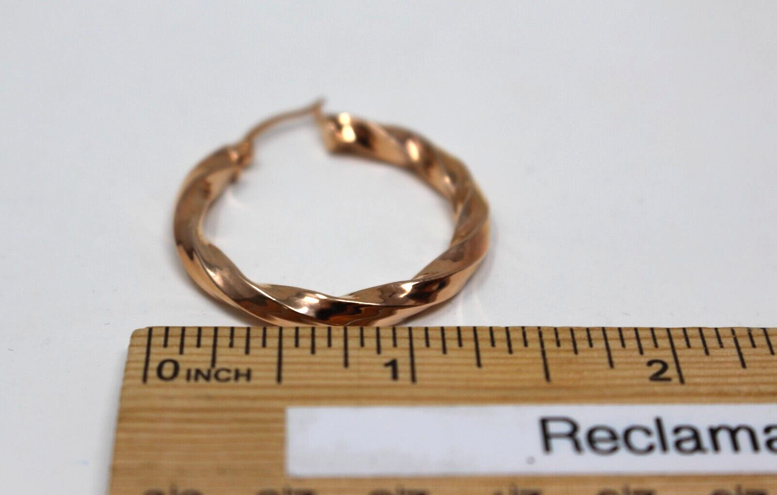 OT Rose Gold Vermeil over Sterling Silver Twist Hoop Earrings Signed Turkey HSN