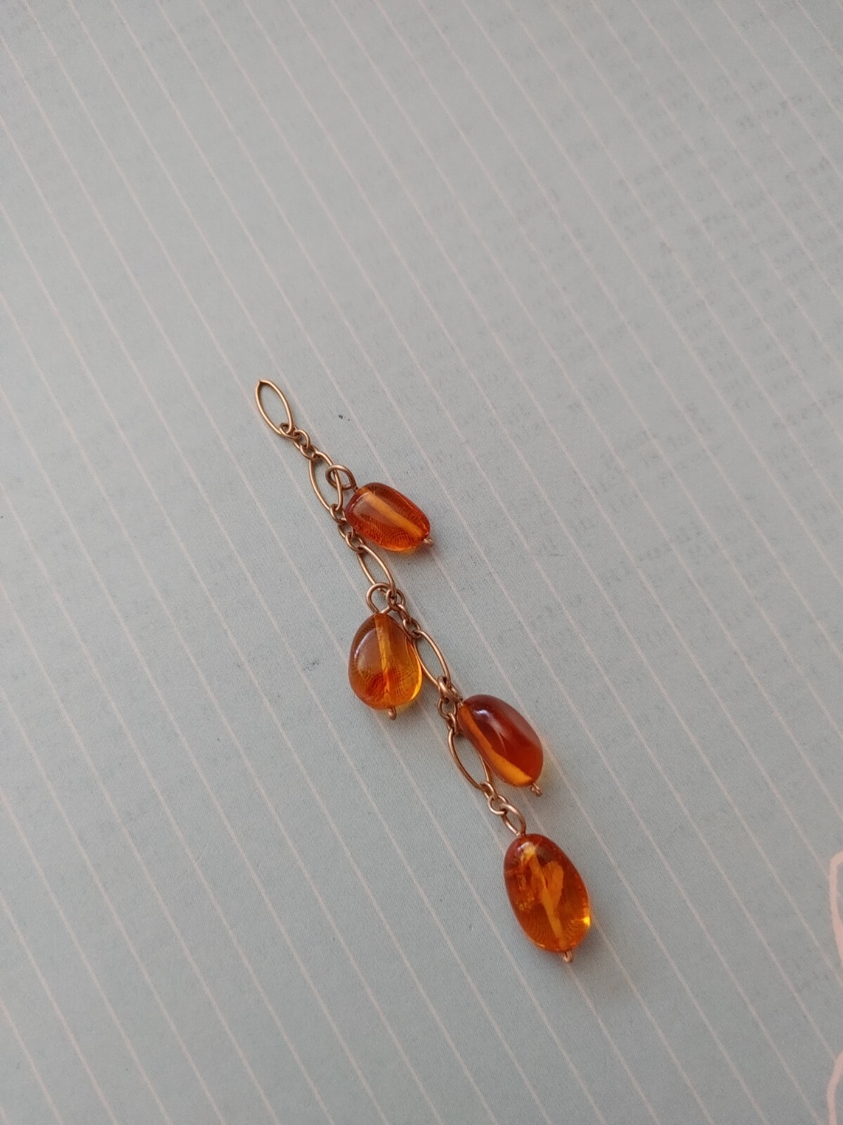 vintage unworn old stock honey amber cluster yellow 14k gold filled chain 3″