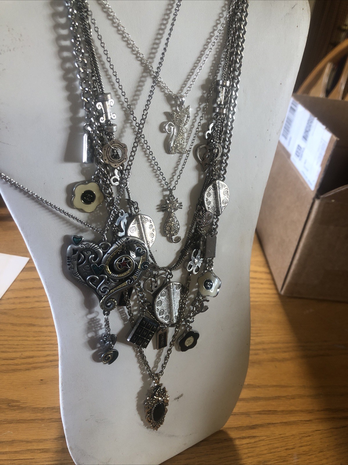 Six Fashion Necklaces with Hearts, Cats, Flowers And MORE!
