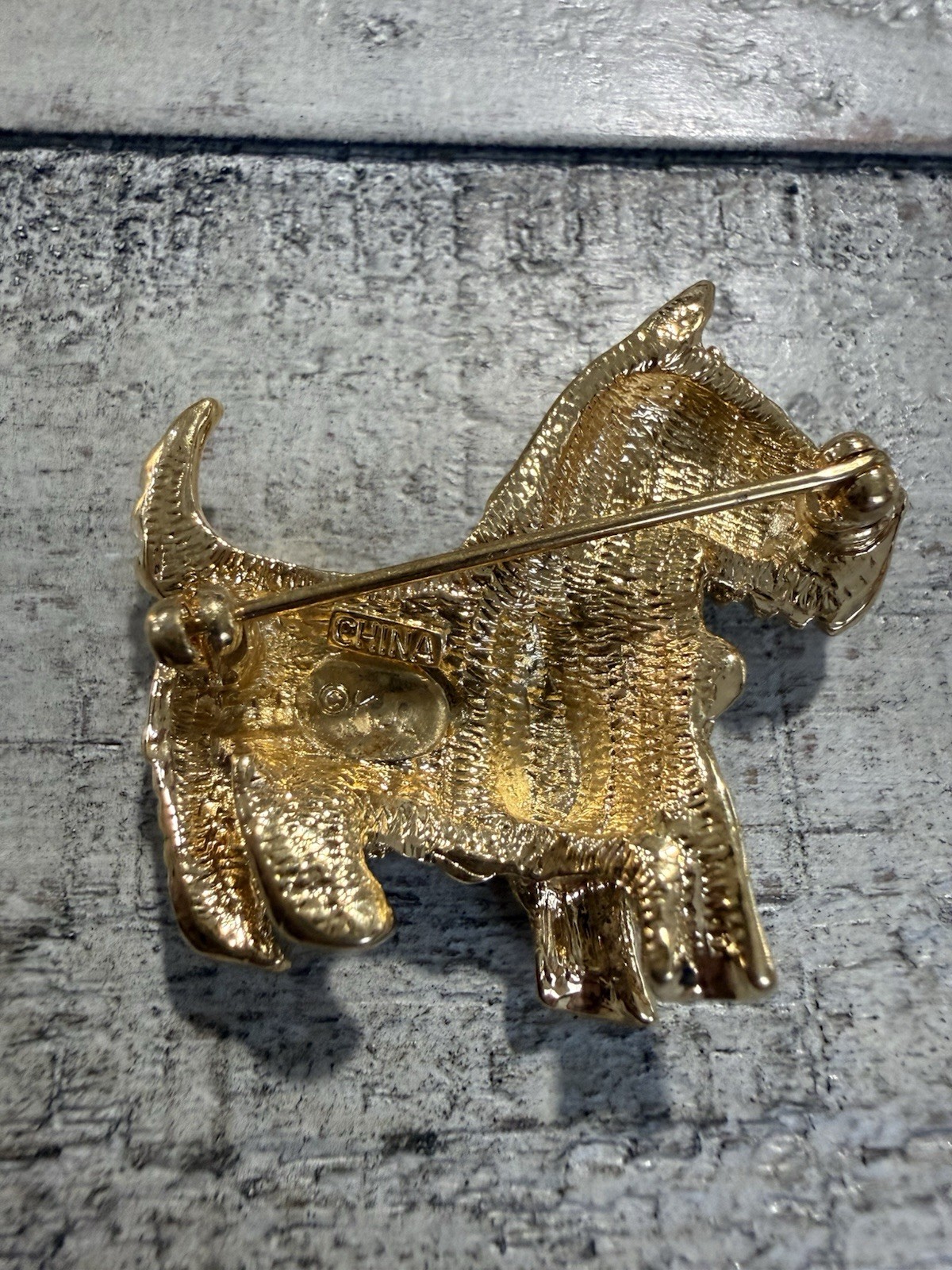 Vtg Kenneth Jay Lane KJL Brooch Scottish Terrier Dog With Rhinestones Signed