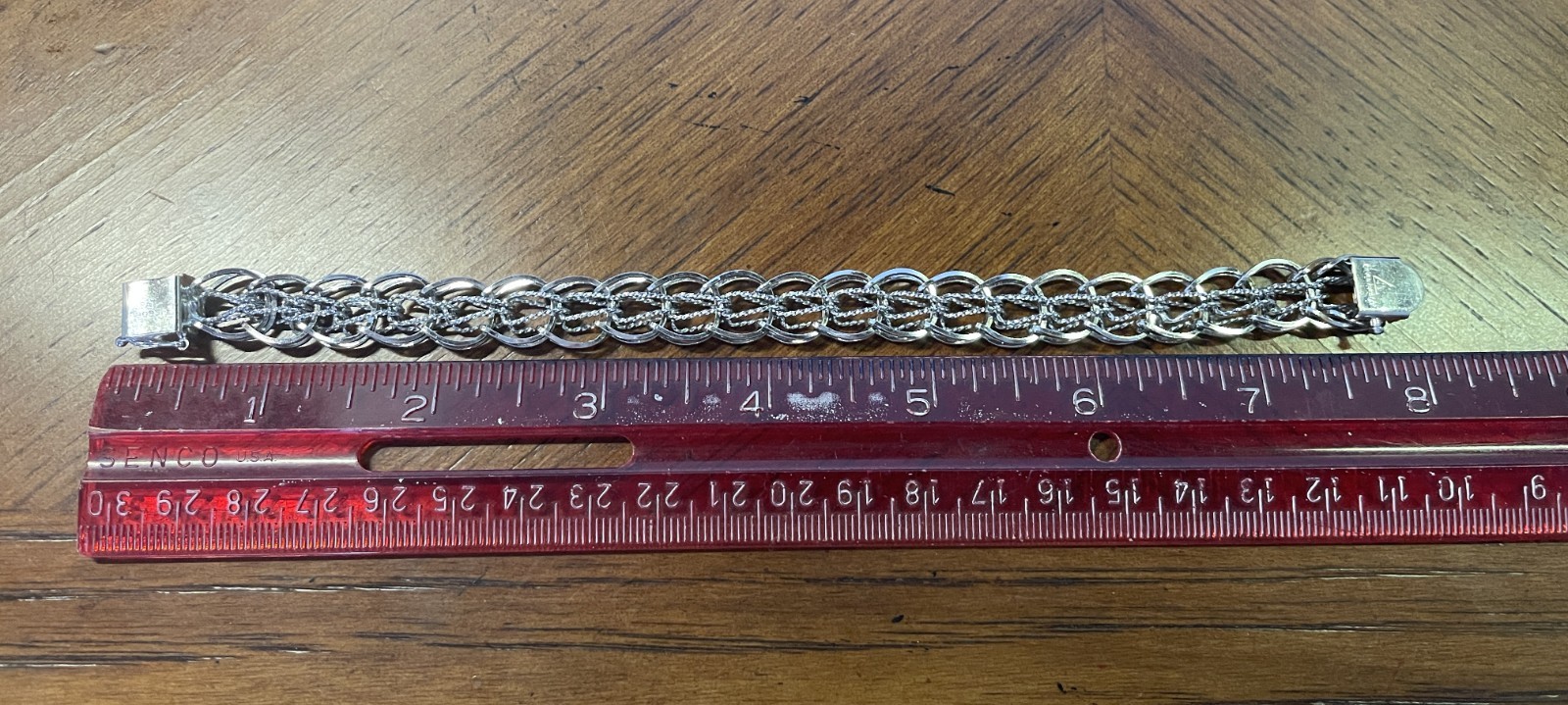 Vintage Jacoby Bender JB Multi-Link Charm Bracelet Silver Overlay Safety Clasp