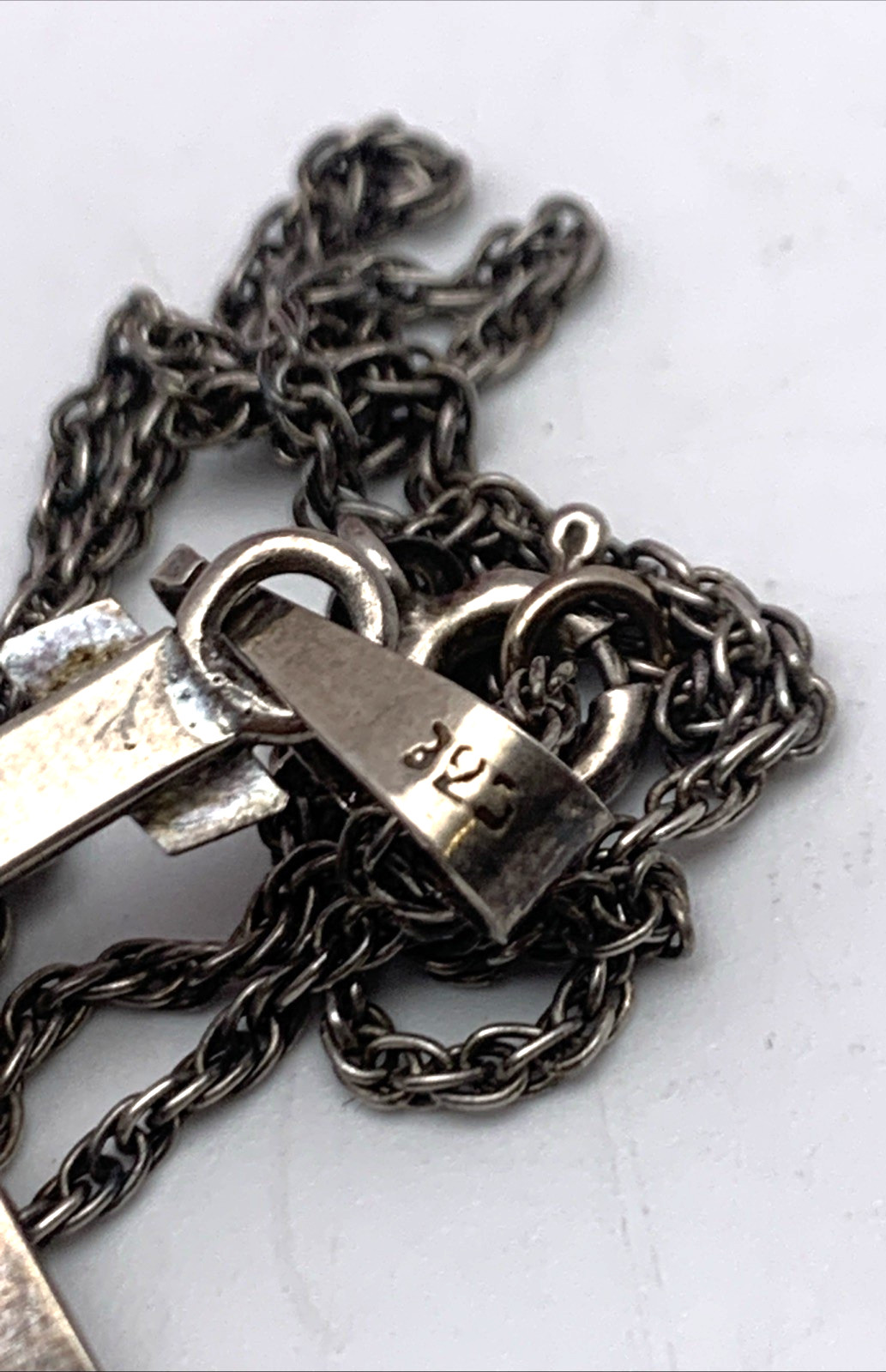 VTG 925 Sterling Silver Crucifix Necklace Italy Jesus Cross Pendant 6.7g