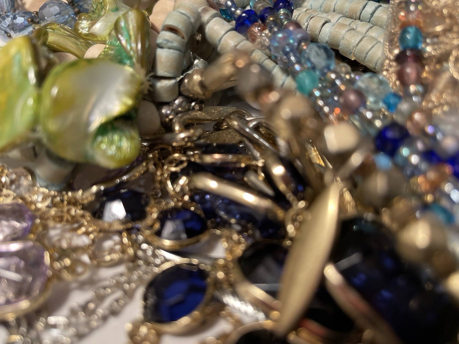 4Lb Mixed Mystery Jewelry Lot Vintage Mod Boho Beaded Necklaces Bracelets