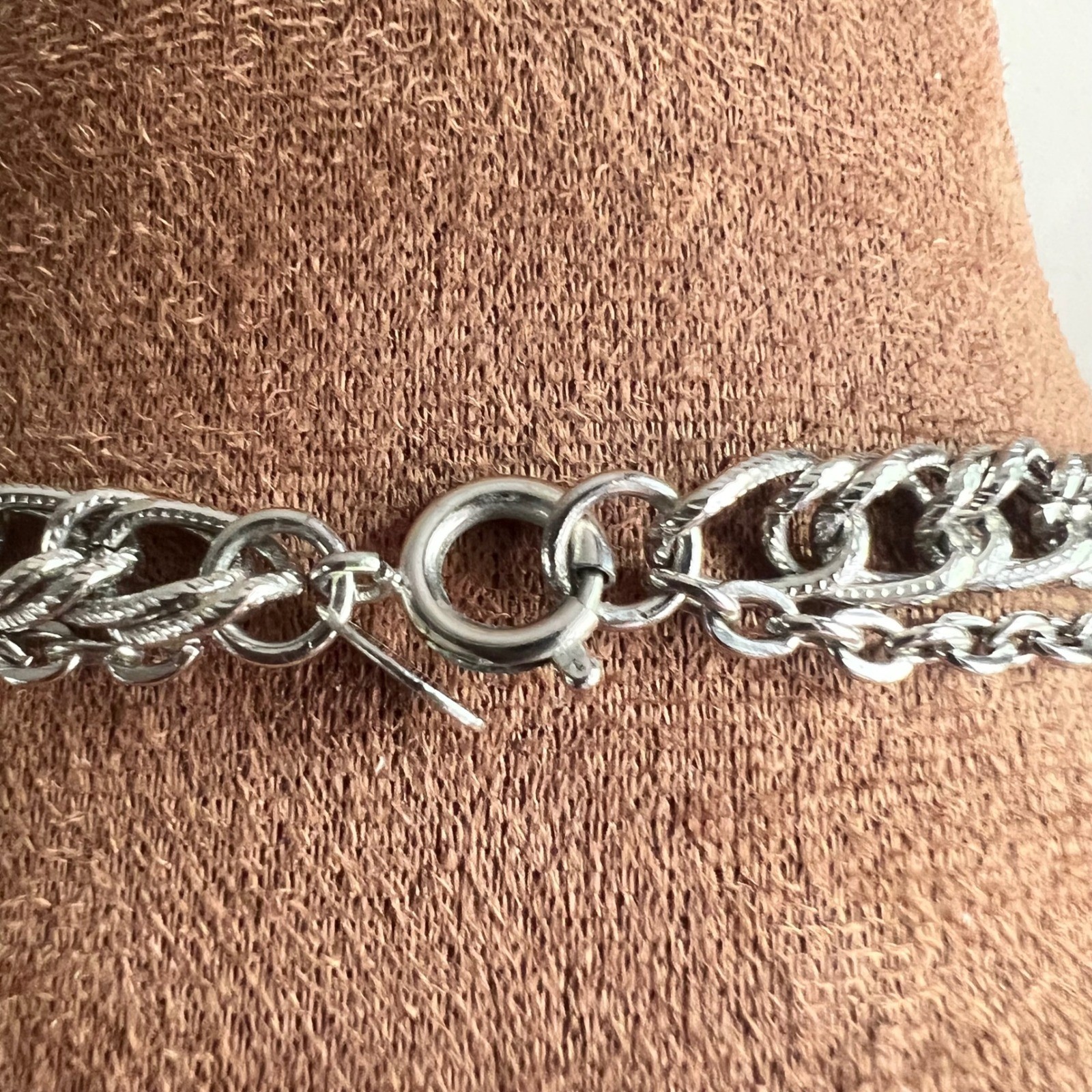 Park Lane Vintage Layered Textured Silver Tone Chain Necklace 38 Inch Goth