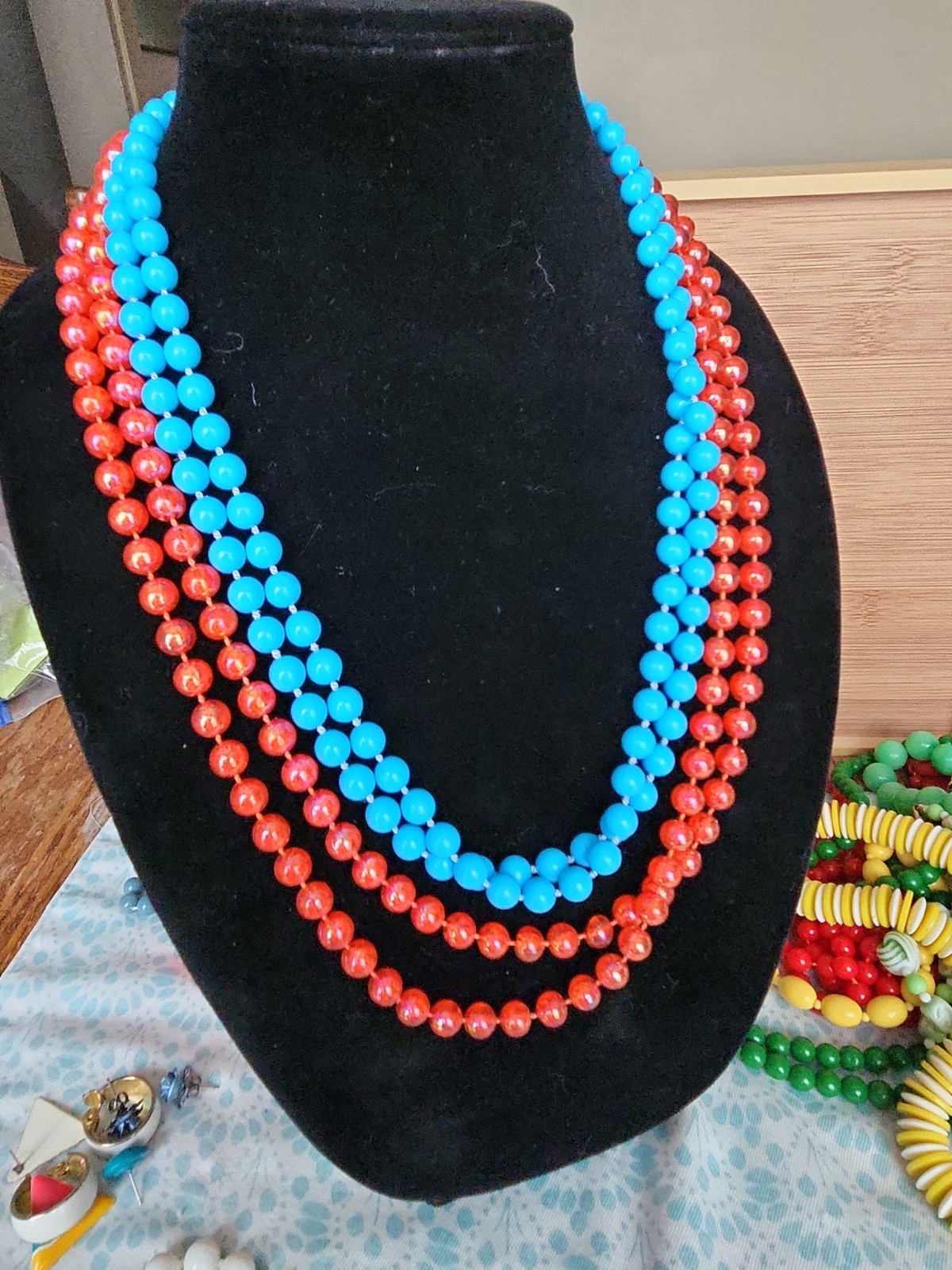 Huge Lot of Vintage Lucite acrylic Glass beaded Necklaces 1950s-1980s