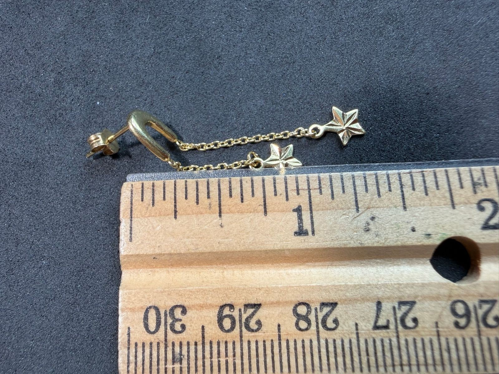 1.69g Vintage Sterling Silver 925 Star Dangle Chain Drop Earrings Jewelry M
