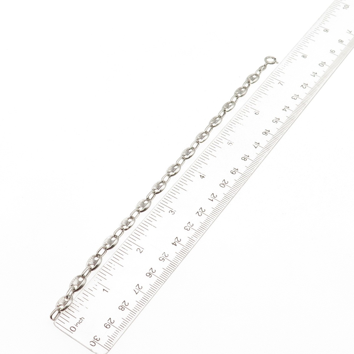 925 Sterling Silver Vintage Italy Anchor Mariner Link Bracelet 7.25″
