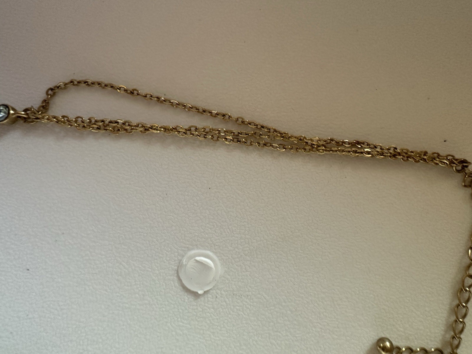 Vintage Light Purple And Blue Acrylic Pendants On Gold Tone Multi Strand Chain