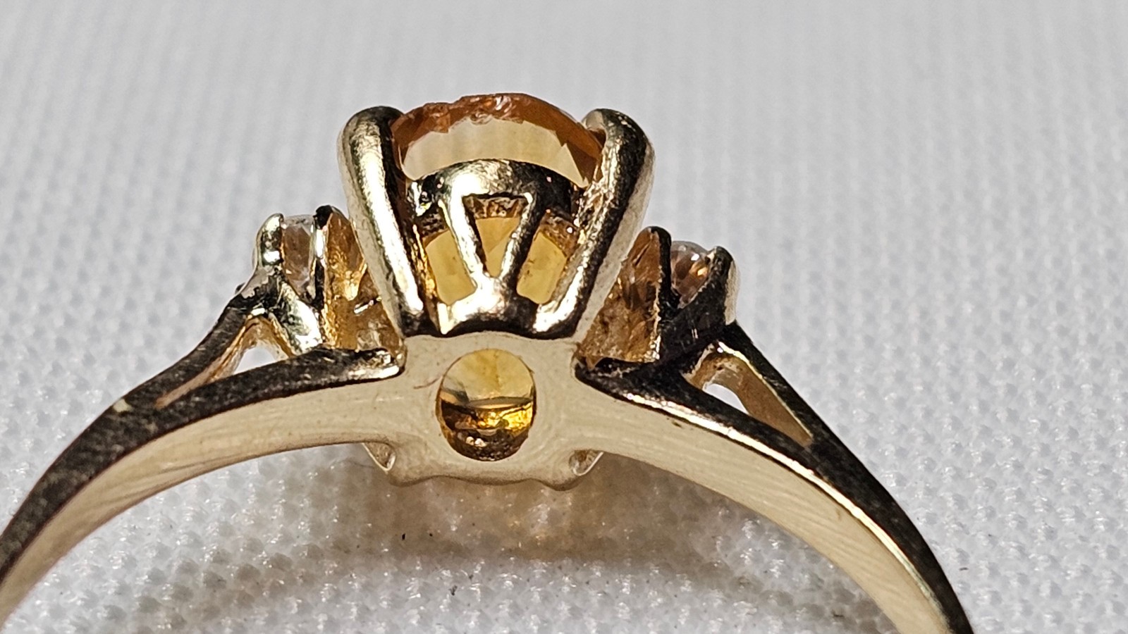 Vintage 14K Yellow Gold Citrine Diamond Ring 2.0 Grams Repair/Repurpose – Notes