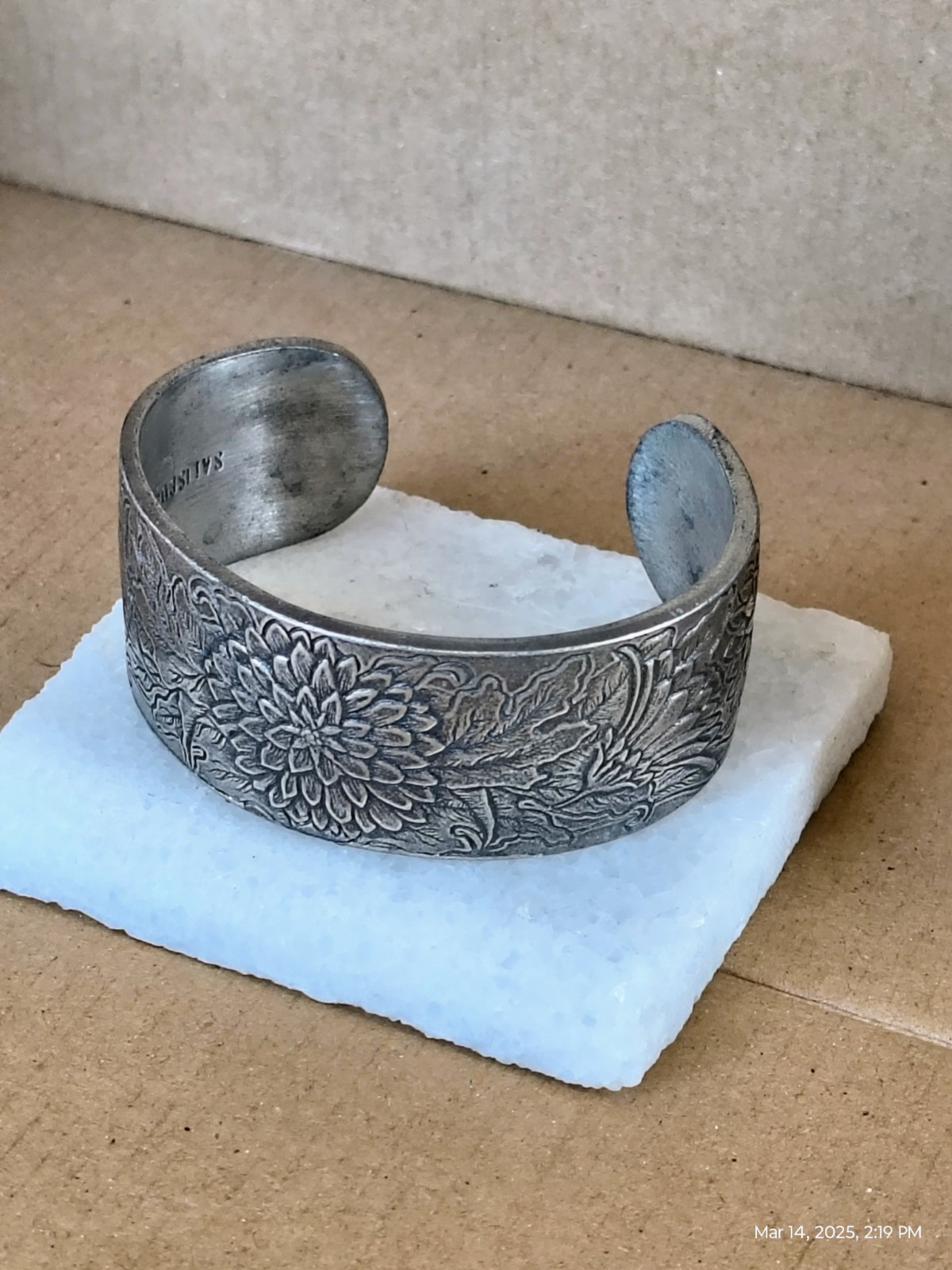 November flower pewter bracelet
