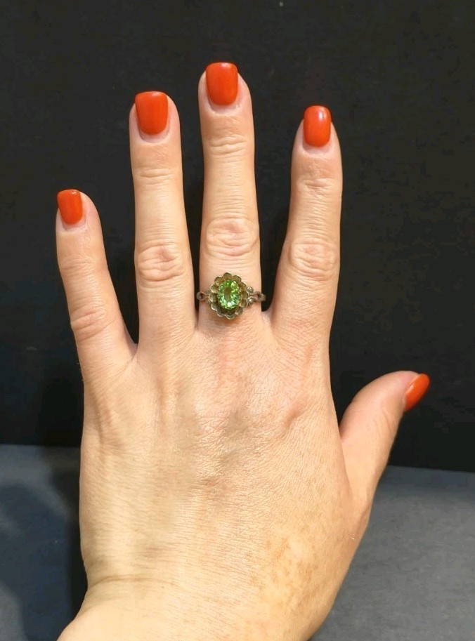 Vintage Gilt Silver Engagement Ring 875 soviet Women’s Jewelry