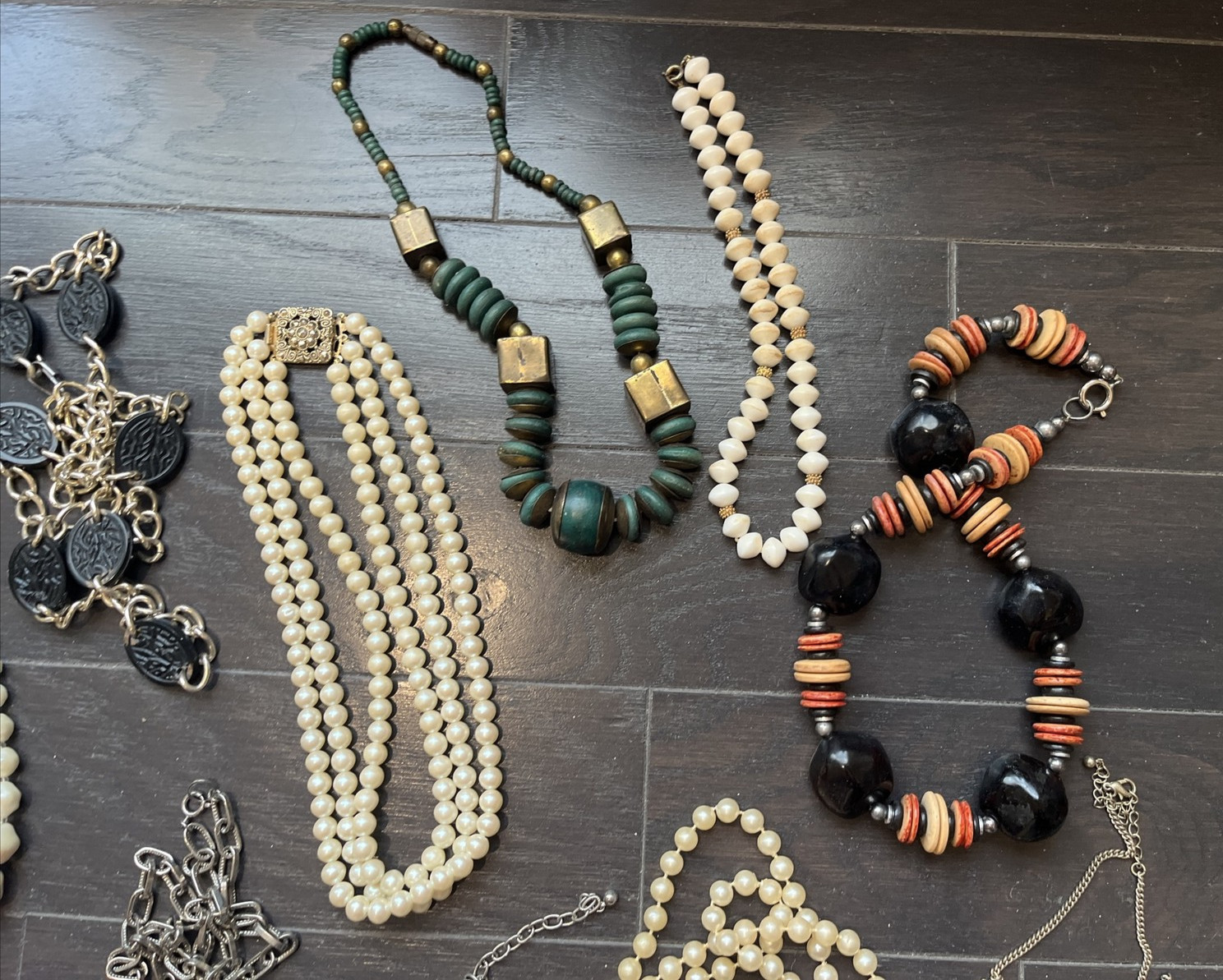 Vintage Necklace Costume Jewelry Lot of 16 , Chunky, Statement, Faux Pearls etc