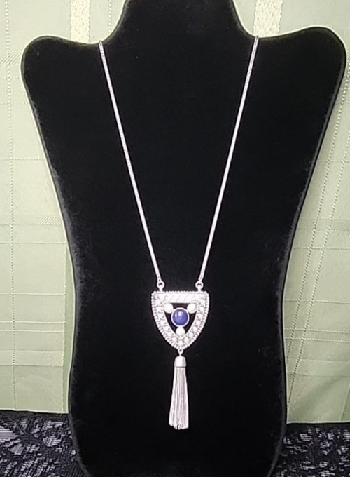 Lucky Brand x Milagro Indigo Ranch Tassel Necklace 29″+2″ Western Boho