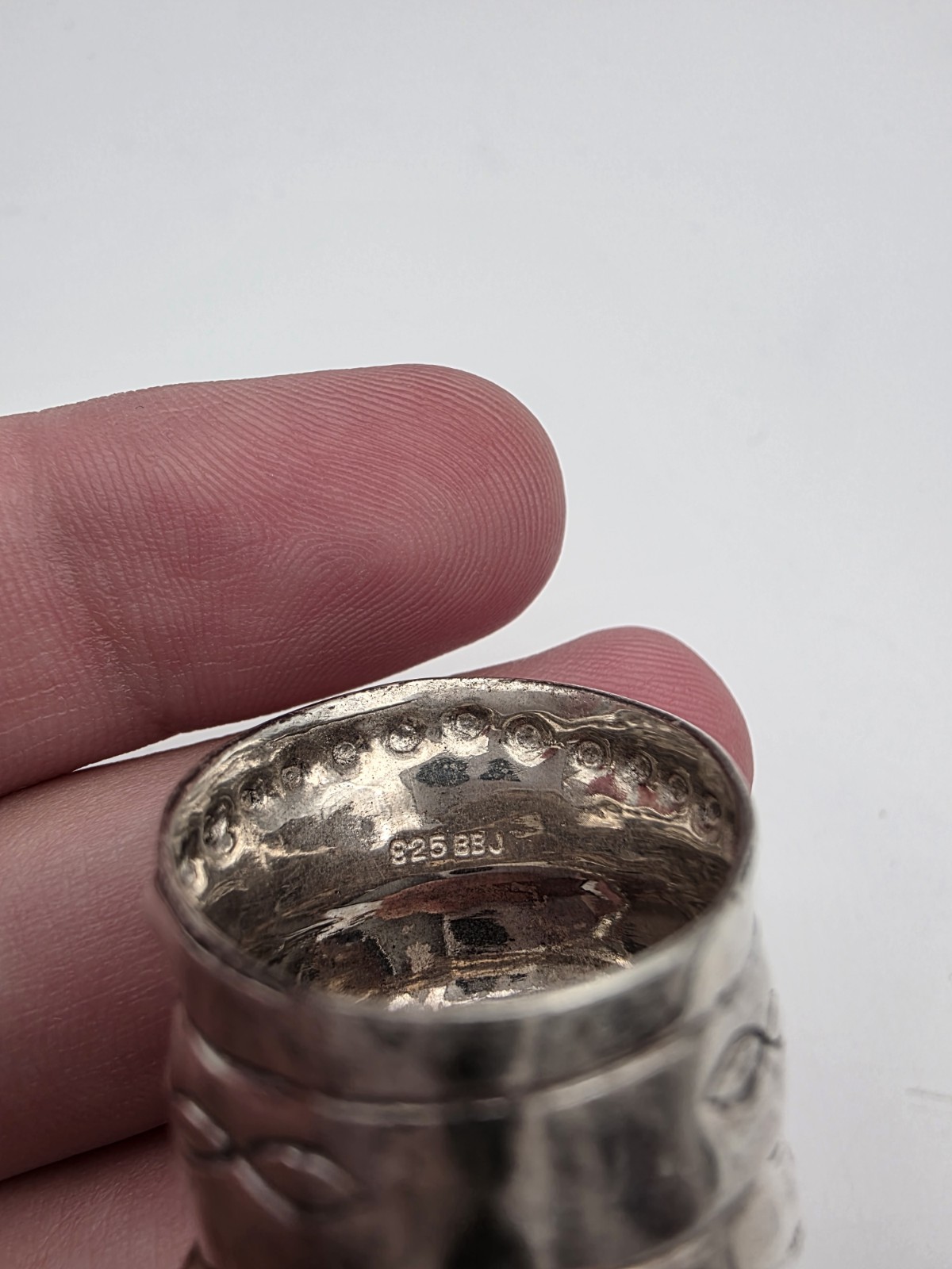Vintage Designer BBJ Southwestern Sterling Silver 925 Ring Size 10.5