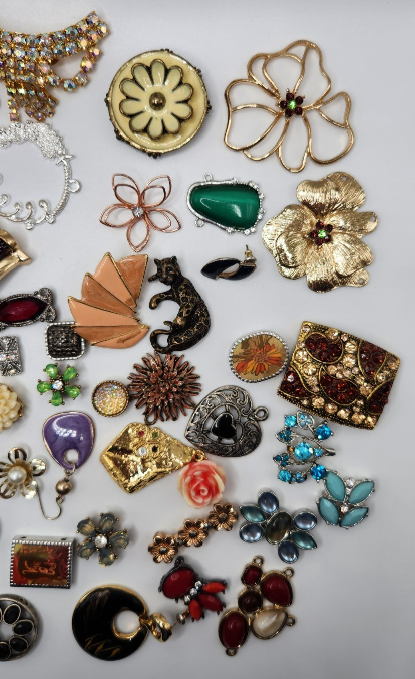 Craft Jewelry Pieces Junk Drawer Lot 50 Different Pieces