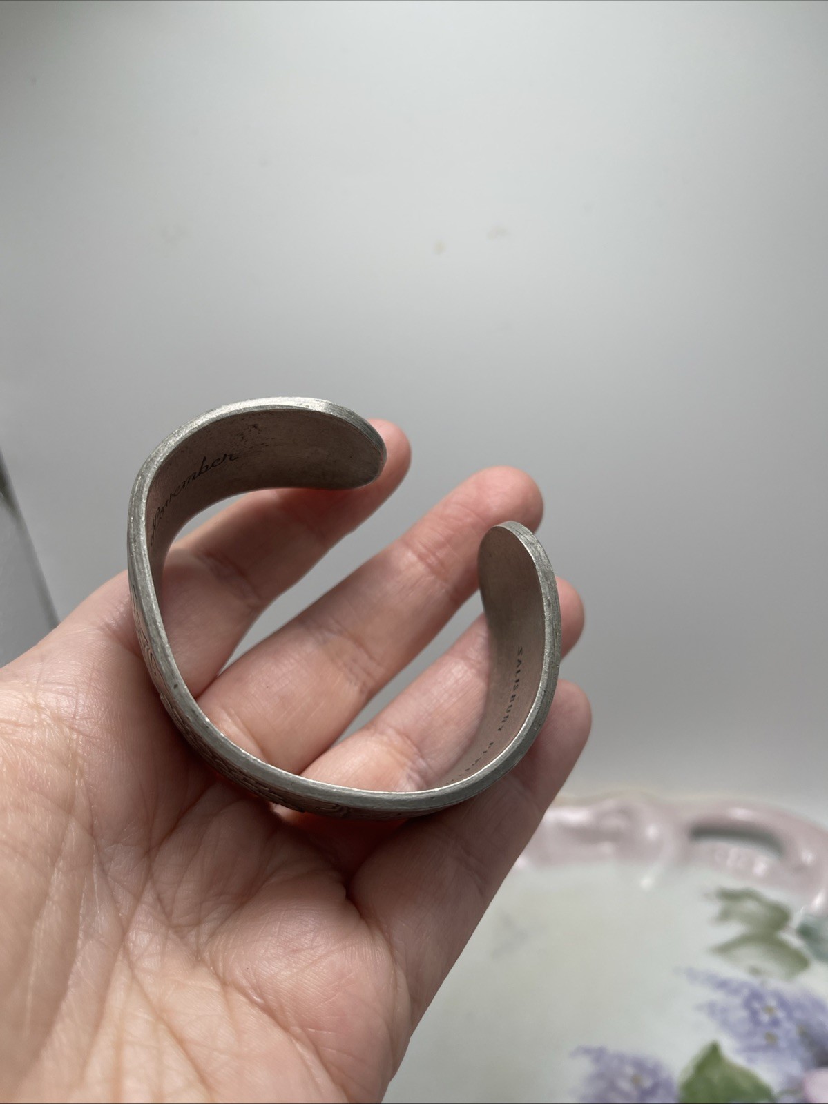 November flower pewter bracelet Salisbury Pewter
