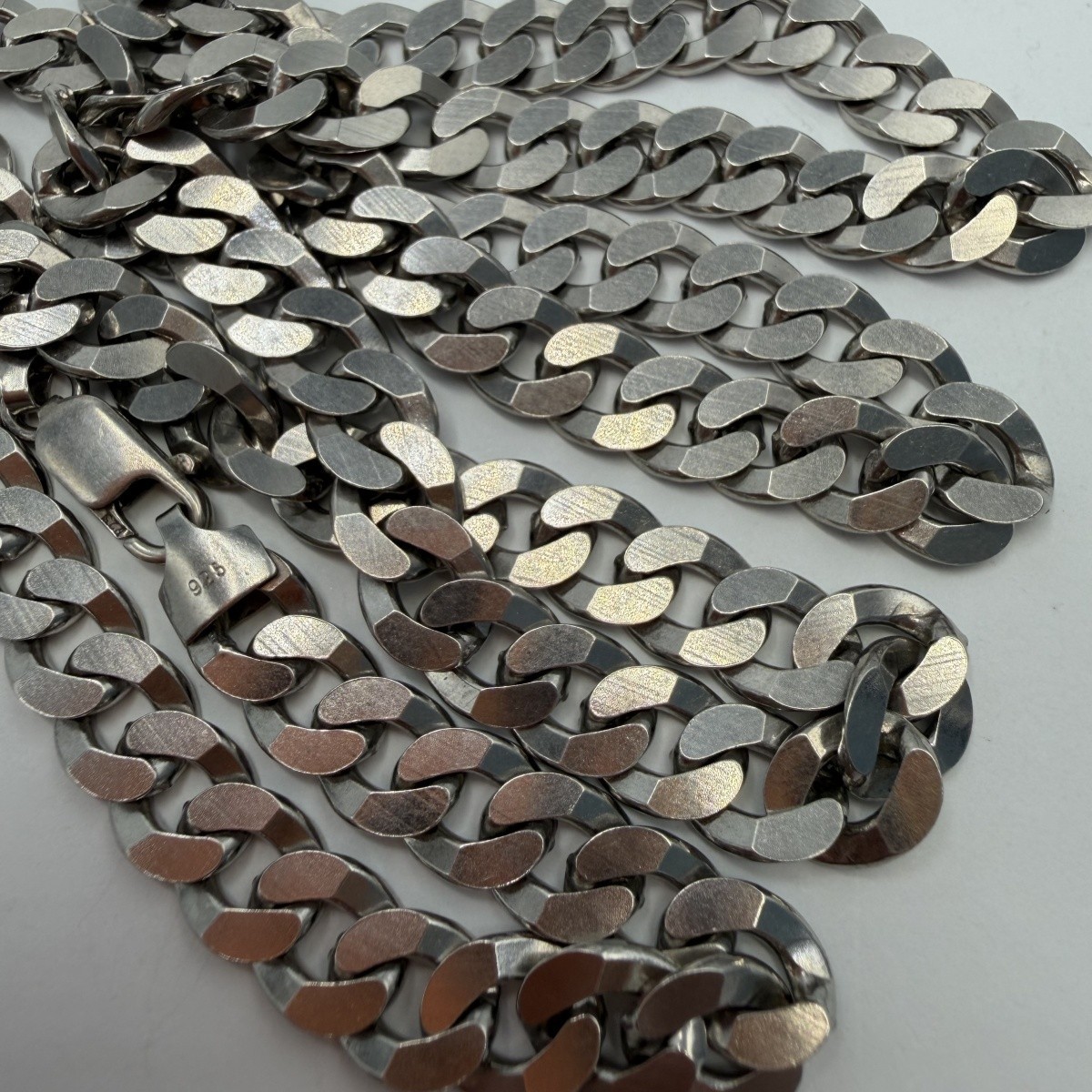 Vintage 925 Sterling Silver Men’s Curb Chain Necklace Jewelry Unisex Statement