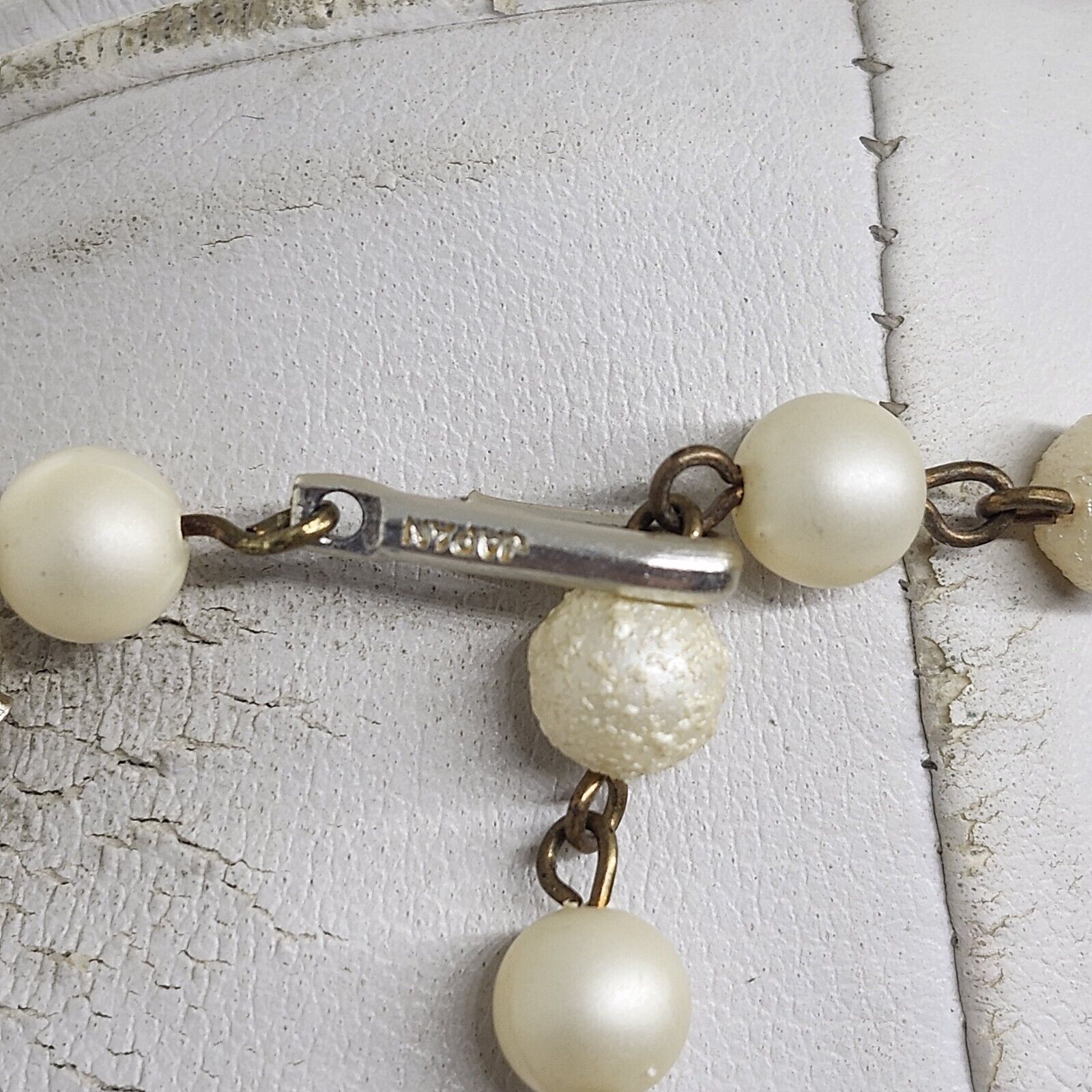 Vintage Multistrand Off White Beaded Necklace Japan