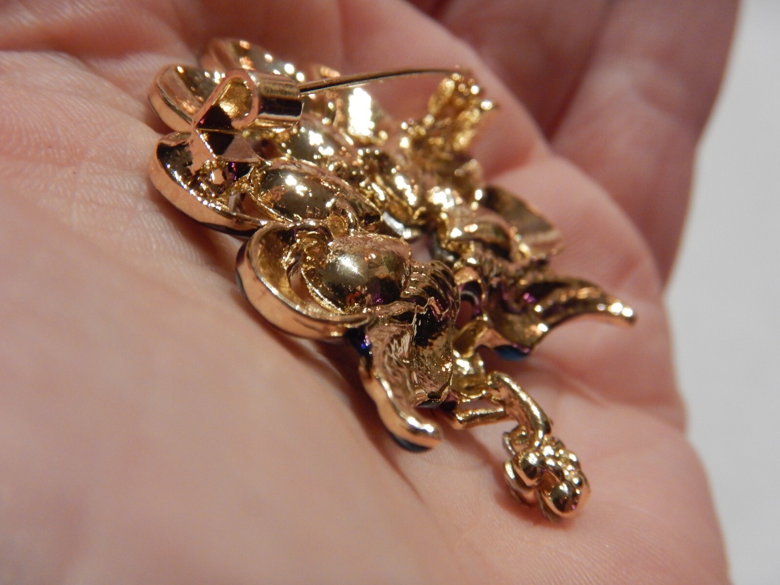 1PC Vintage Style Peacock Bird Rhinestone Crystal Cyan Brooch Pin Pendant Gift