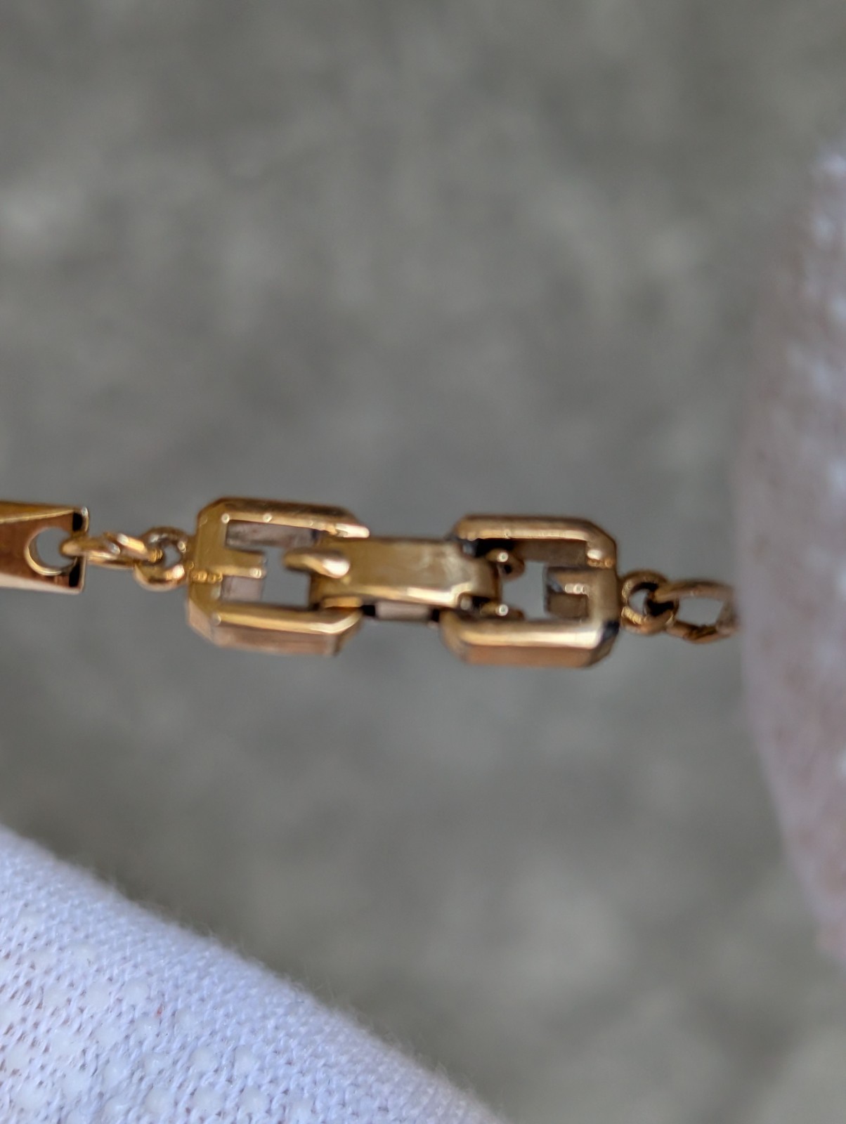 Vintage Givenchy Byzantine Link Bar Station Necklace Gold-Tone 17″