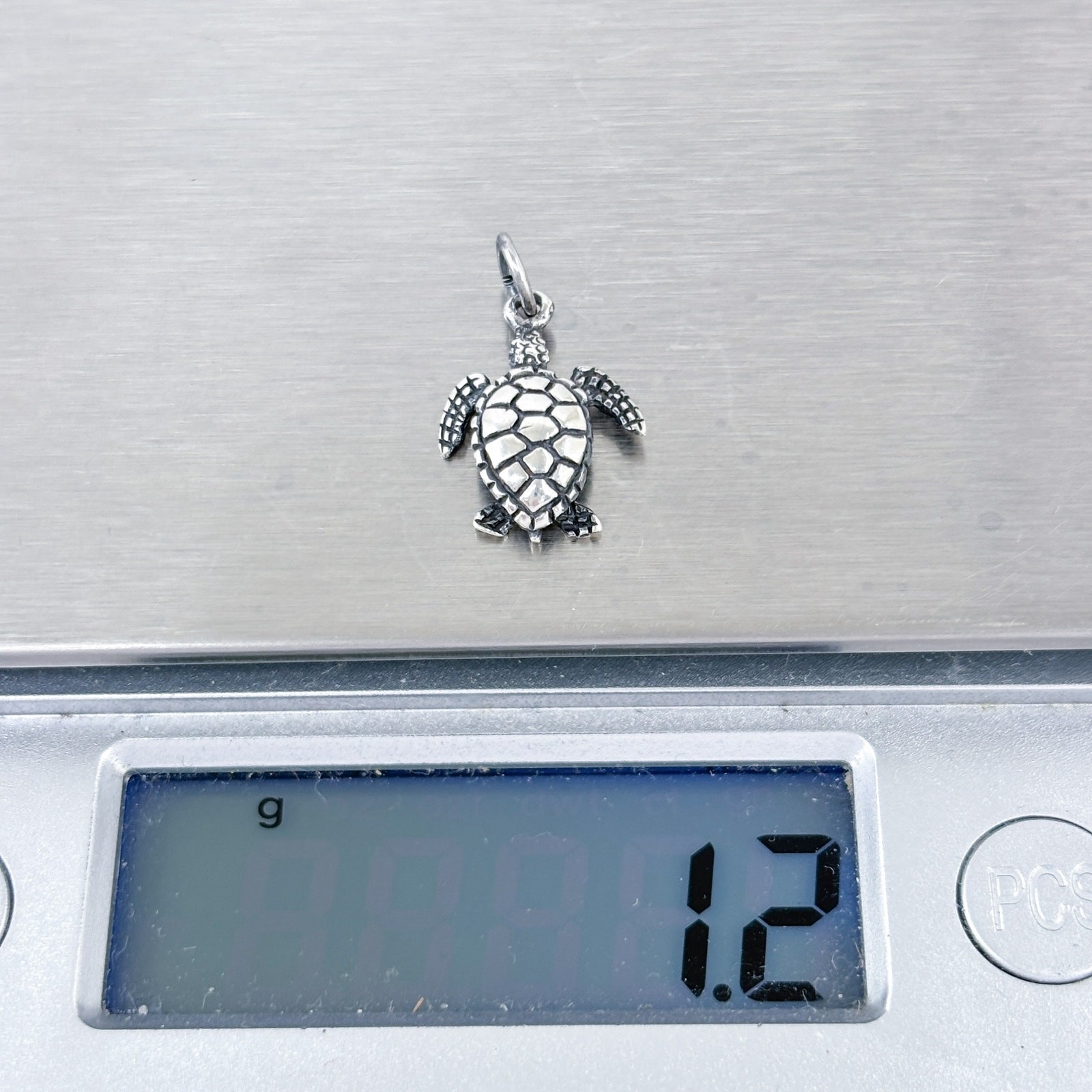 Vintage Sterling Silver 925 Sea Turtle Ocean Charm Pendant