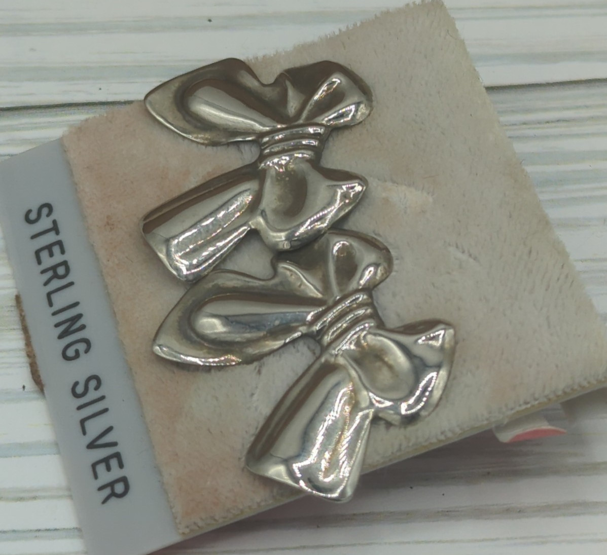 Vintage Sterling Silver Bow Shaped Earrings 1980’s May Company