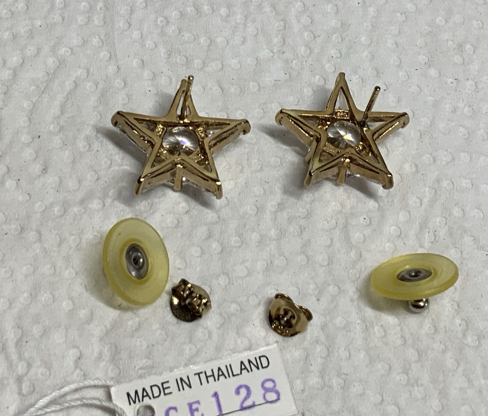 Signed,925 HC,Dangle HSN SP FL,Earrings,Hollywood Collection Cubic Zirconia Star