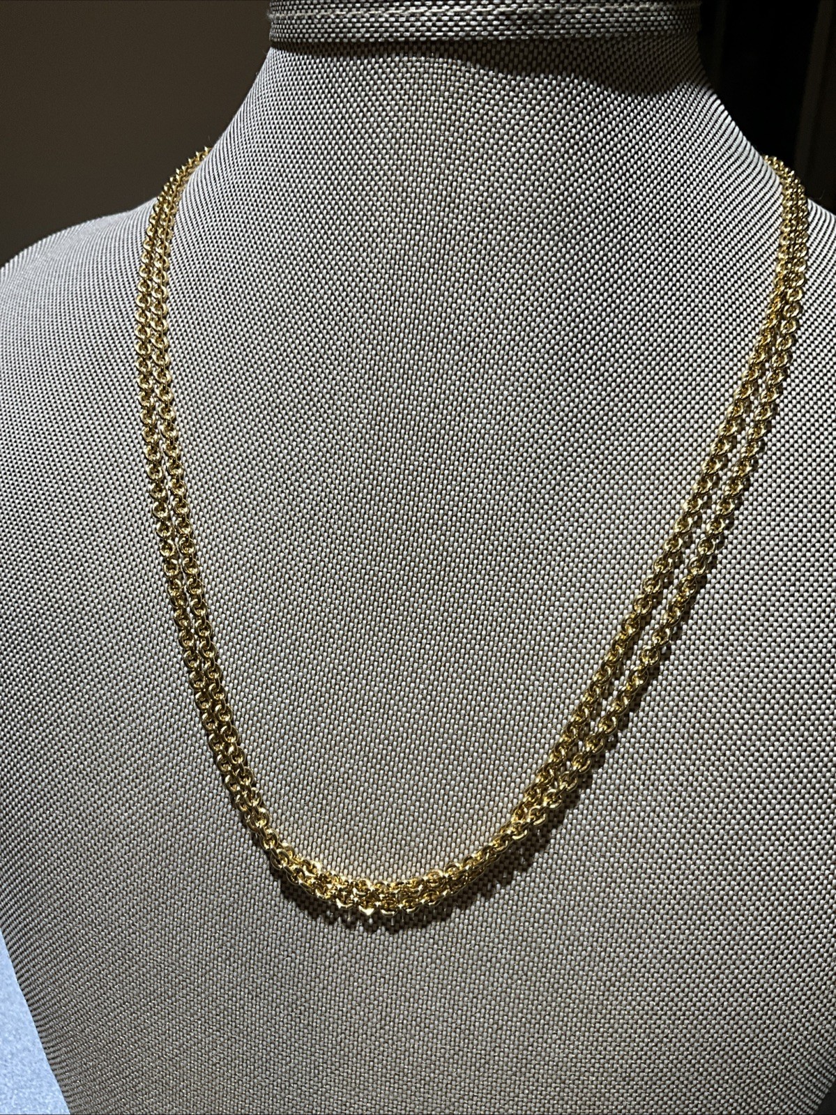 18″ DOUBLE STRING GOLD PLATED Monet Chain NECKLACE