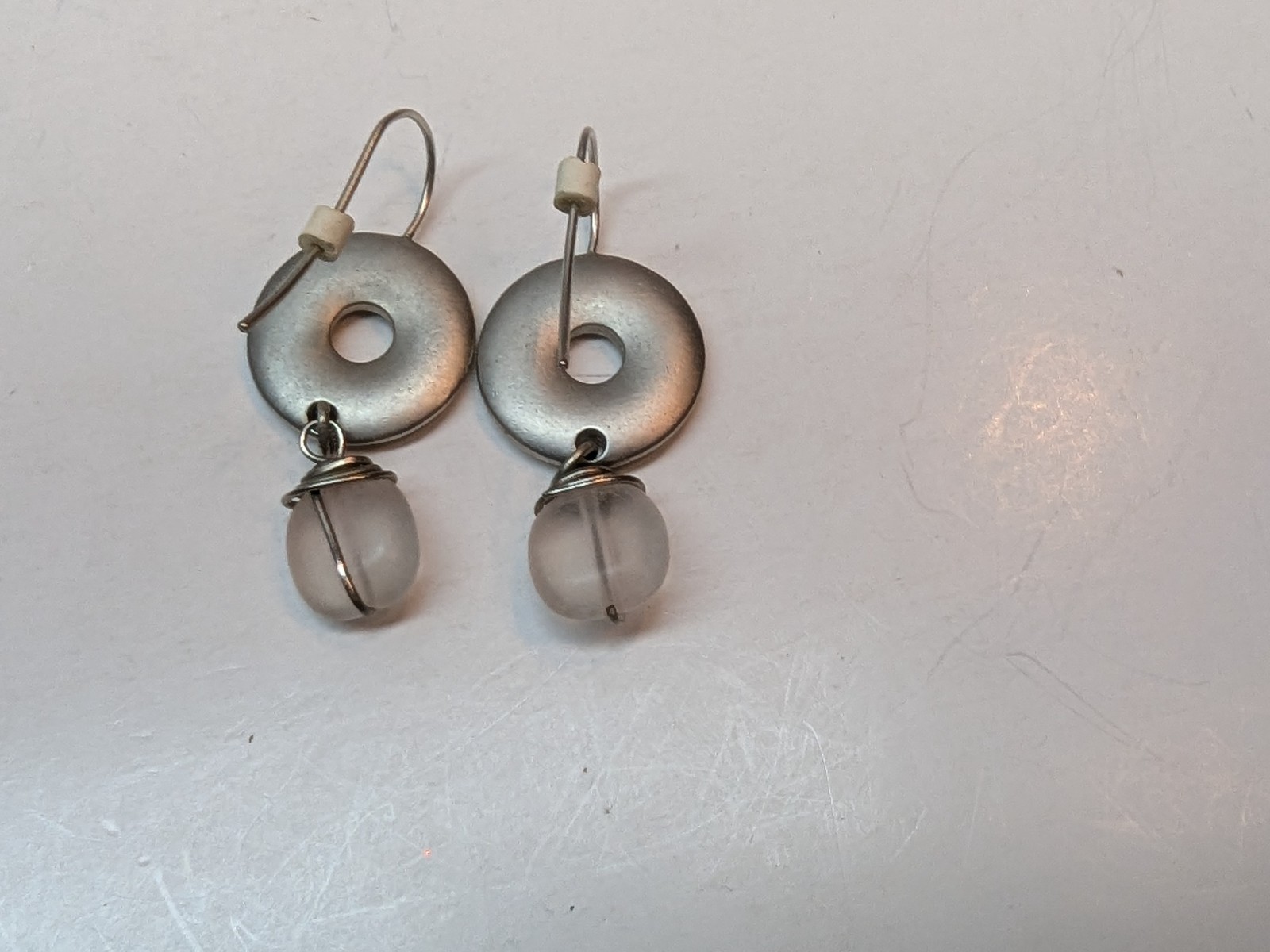 SET OF 6 Earrings Pierced Dangle Drop Hoop Silver Tone Hook Wire Beaded Jewelry