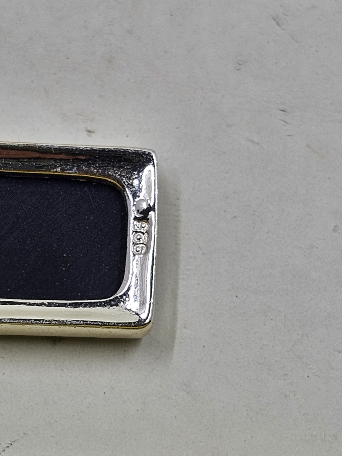 925 Sterling Silver Reversible Abalone MOP Black Inlay Rectangular Pendant